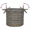 vidaXL Planter Basket with Storage 3 pcs Kubu Grey Kubu Rattan