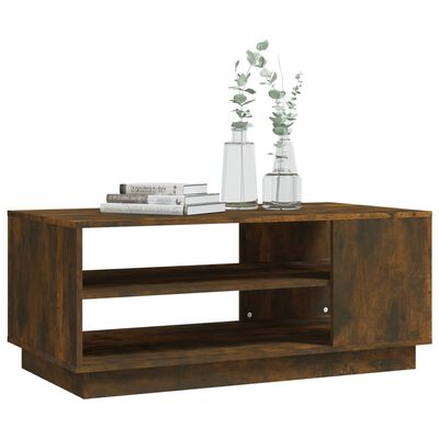 vidaXL Coffee Table Smoked Oak 102x55x43 cm Engineered Wood
