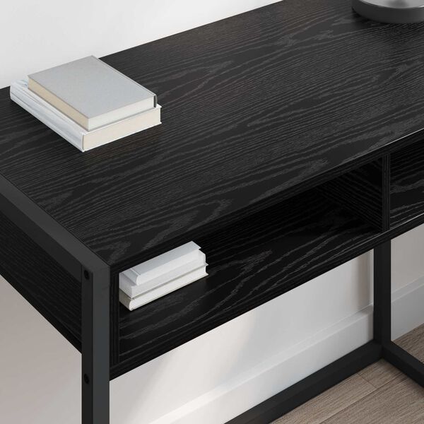 vidaXL Desk with Storage Black Oak 100 x 50 x 75 cm Engineered Wood