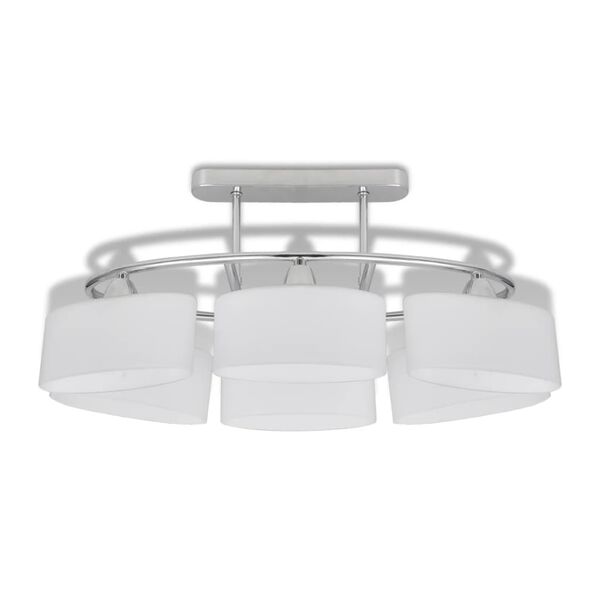 Ceiling Lamp with Ellipsoid Glass Shades for 6 E14 Bulbs