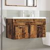 vidaXL Bathroom Sink Cabinet with Built-in Basin Old Wood