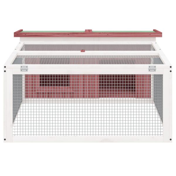 vidaXL Rabbit Hutch Mocha 117.5x97x47.5 cm Solid Wood Pine