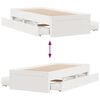 vidaXL Bed Frame without Mattress with Drawers White 75x190 cm Small Single Solid Wood Pine