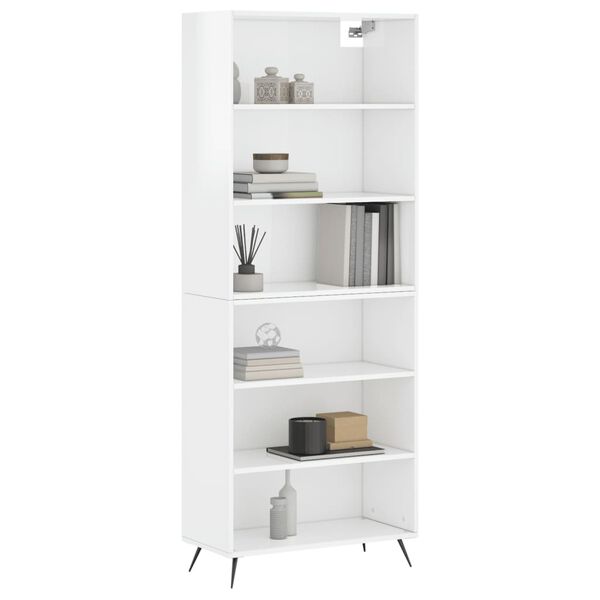 vidaXL Highboard High Gloss White 69.5x32.5x180 cm Engineered Wood