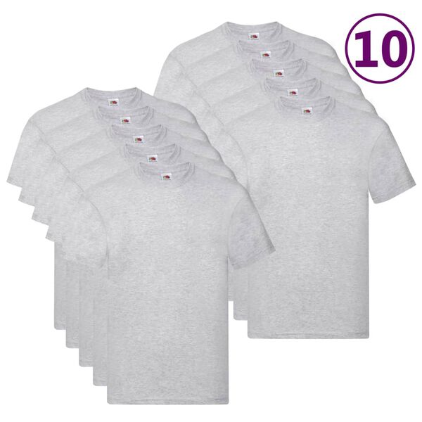Fruit of the Loom Original T-shirts 10 pcs Grey 4XL Cotton