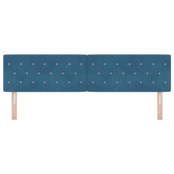 vidaXL Headboard with Headboard Dark Blue 180 cm Faux Leather