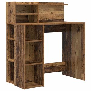 vidaXL Desk Old Wood Engineered Wood 90 x 48 x 101.5 cm