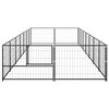 vidaXL Dog Kennel Black 14 m&sup2; Steel