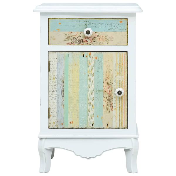 vidaXL Bedside Cabinet White 40x30x62 cm MDF