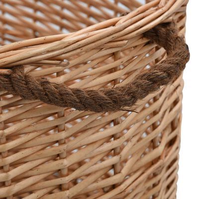vidaXL Firewood Basket with Carrying Handles 78x54x34 cm Natural Willow