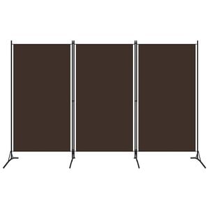 vidaXL 3-Panel Room Divider Brown 260x180 cm Fabric