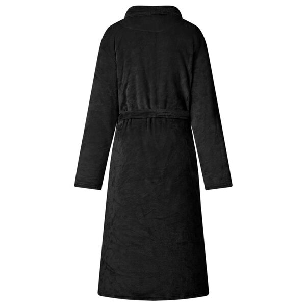 vidaXL Bathrobe without Hood Black S Flannel
