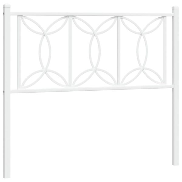 vidaXL Metal Headboard White 100 cm