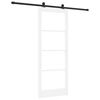 vidaXL Sliding Door ORKDAL White 83 x 211 cm Solid Pine Wood and Glass