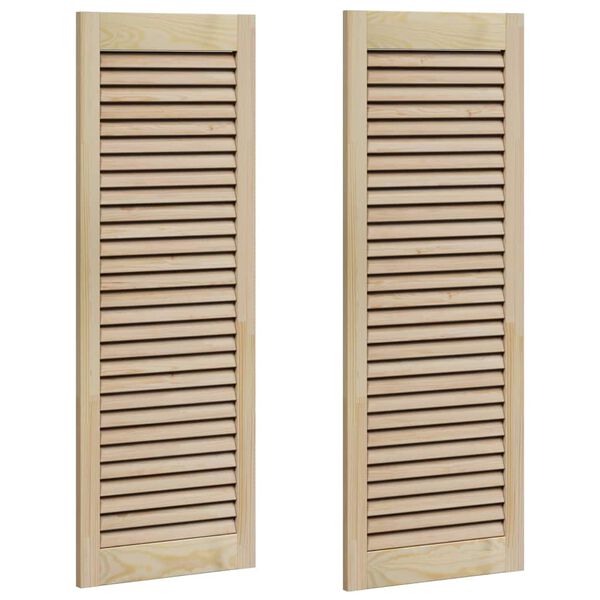 vidaXL Cabinet Door 2 pcs Natural 110 x 2.1 x 39.5 cm Solid Pine Wood