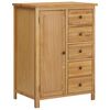 vidaXL Wardrobe | Natural | Solid oak wood with a natural finish | Medium