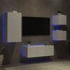 vidaXL 5 Piece TV Wall Units with LED White Engineered Wood