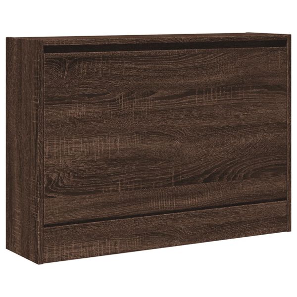 vidaXL Shoe Cabinet Brown Oak 80x21x57 cm Engineered Wood
