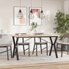 vidaXL Dining Table Y-Frame 140x80x75 cm Solid Wood Pine and Steel