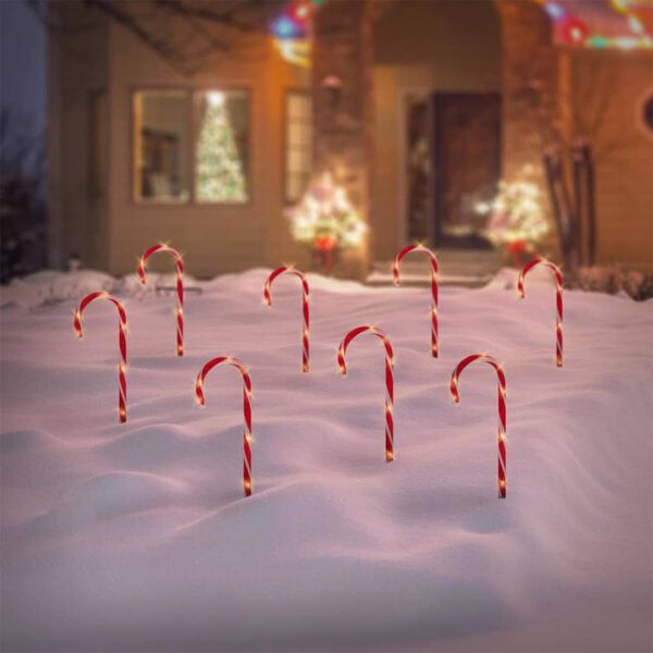 Ambiance Christmas Candy Cane Lights Set 8 Piece