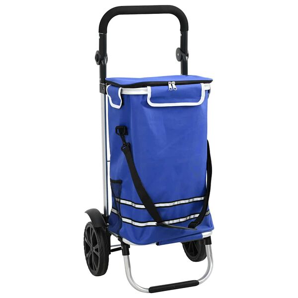 vidaXL Shopping Trolley Blue 36.5 x 46.5 x 100.5 cm Oxford fabric