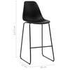 vidaXL Bar Chairs 2 pcs Black Plastic