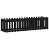 vidaXL Garden Raised Bed with Fence Design Black 200x50x50 cm Solid Wood Pine