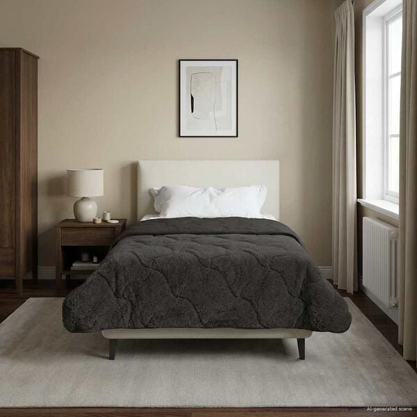 vidaXL Full Year Duvet Quilted Anthracite 155 x 200 cm