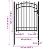 vidaXL Fence Gate with Spikes Steel 100x125 cm Black