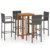 vidaXL 5 Piece Garden Bar Set Grey