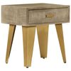 vidaXL Nightstand 45x35x48 cm Solid Mango Wood and Cast Iron