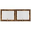 vidaXL Dog Gate with Stands 2 pcs Smoked Oak 100 x 80 cm