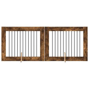 vidaXL Dog Gate with Stands 2 pcs Smoked Oak 100 x 80 cm