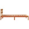 vidaXL Bed Frame with Headboard Brown 90 x 190 cm Solid Pine wood