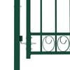 vidaXL Fence Gate with Spikes Steel 100x150 cm Green