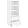 vidaXL Highboard High Gloss White 40x36x110 cm Engineered Wood