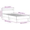 vidaXL Bed Frame with LED Black Oak 100 x 200 cm Engineered Wood