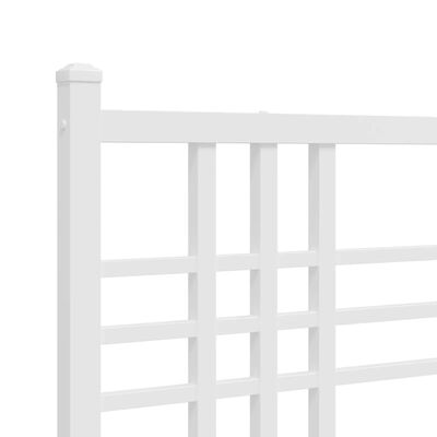 vidaXL Metal Bed Frame with Headboard White 80x200 cm