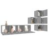 vidaXL 6 Piece TV Cabinet Set Grey Sonoma Engineered Wood