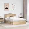 vidaXL Bed Frame Sonoma Oak 150 x 200 cm Solid Pine Wood