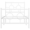 vidaXL Metal Bed Frame without Mattress with Footboard White 80x200cm