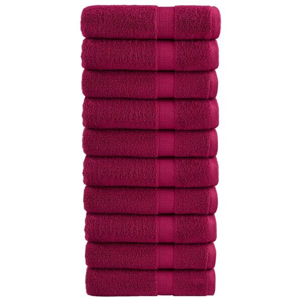 vidaXL Premium Shower Towels "SOLUND" 10 pcs Bordeaux 70x140 cm 600 gsm