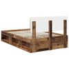 vidaXL Bed Frame with Headboard Old Wood 135 x 190 cm Solid Pine Wood