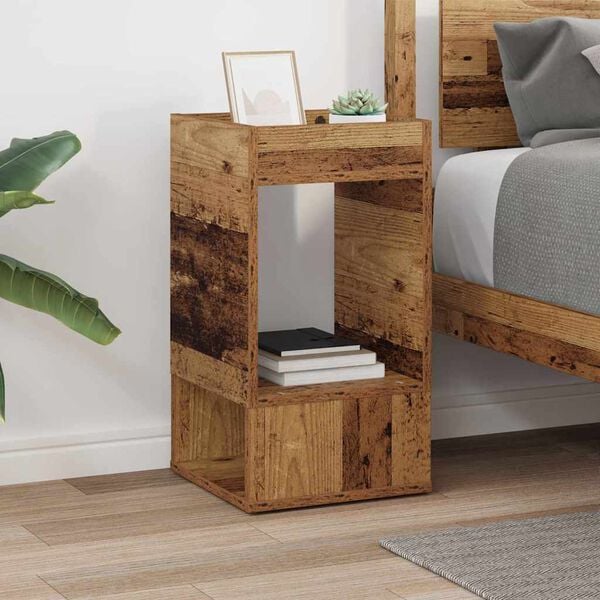 vidaXL End Table Old Wood 30 x 30 x 56 cm Engineered Wood