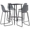 vidaXL 5 Piece Bar Set Plastic Grey