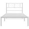 vidaXL Metal Bed Frame without Mattress with Headboard White 80x200cm