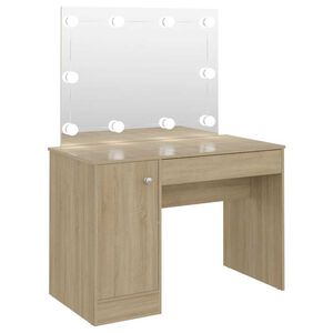 vidaXL Makeup Table | Oak | MDF with melamine surface | 110x55x145 cm
