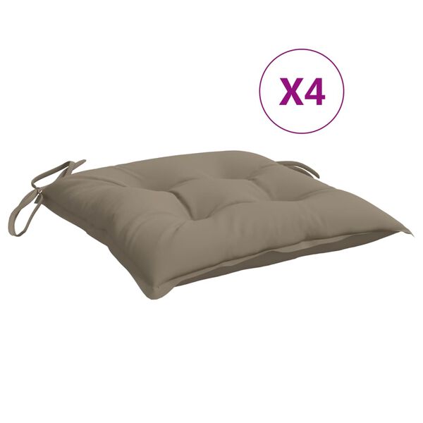 vidaXL Chair Cushions 4 pcs Taupe 40x40x7 cm Oxford Fabric