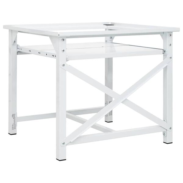 Washing Machine Pedestal with Pull-Out Shelf White