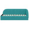 vidaXL Corner Bed Frame Turquoise 100 cm x 200 cm Fabric